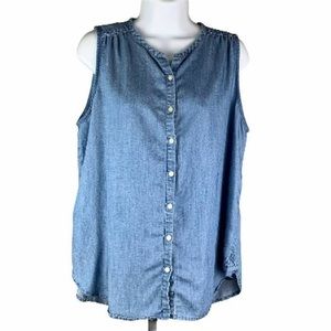 ann taylor loft chambray tank